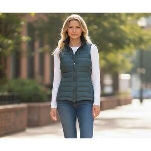 Lululemon Women's 6 Goose Down Puffer Fluff Up Vest Alberta Lake Teal Expandable